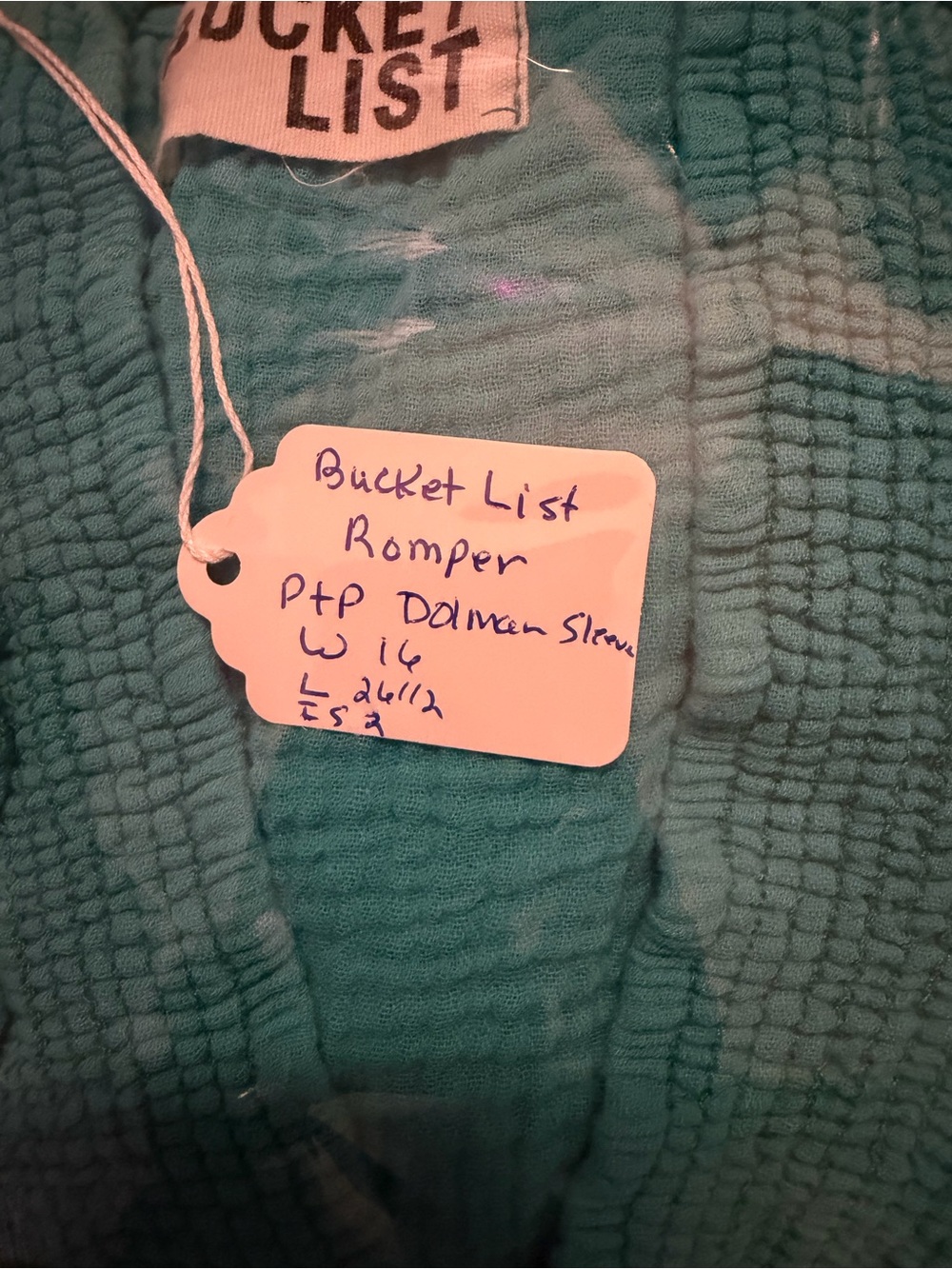 BUCKETLIST Turquoise Ruffle V-Neck Romper - Picture 9 of 10